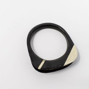 Modern black with gold tone accents minimalist bracelet 8"